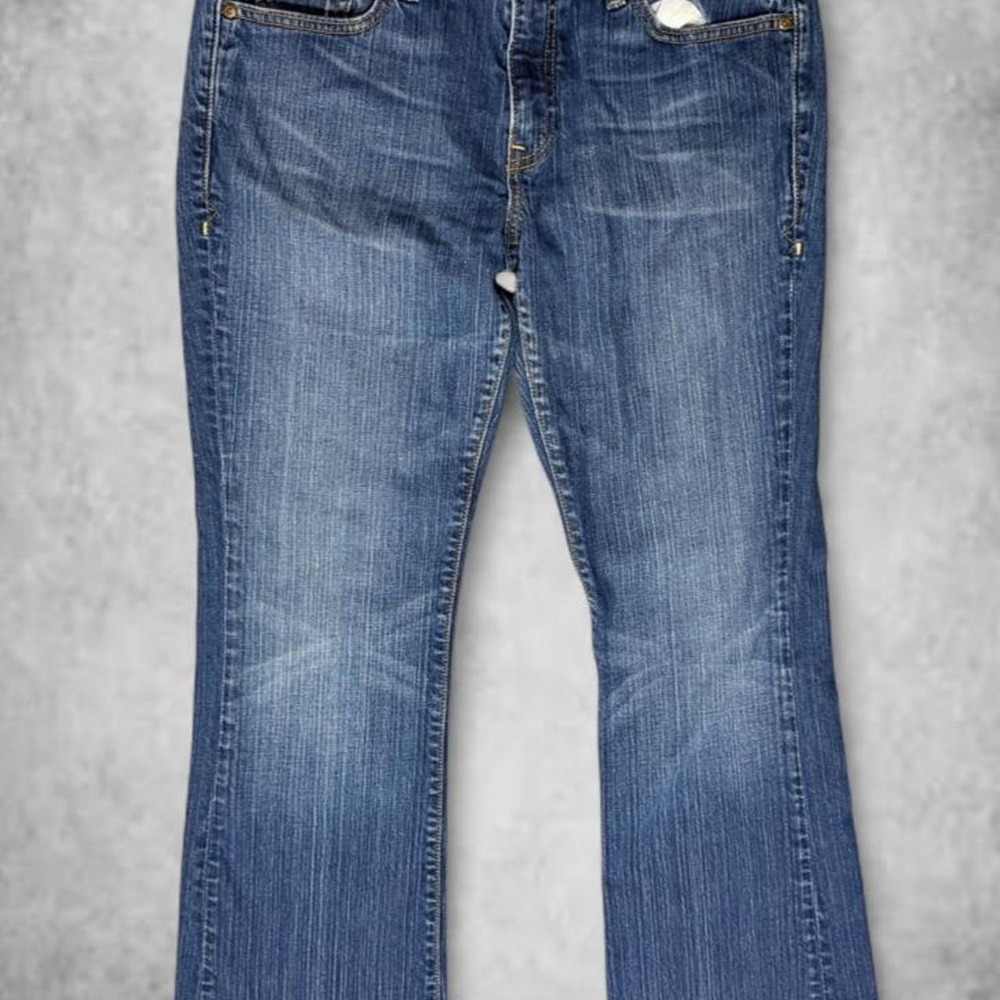 Old Navy OND Low Waist Boot Cut Jeans Blue Medium Wash Y2K 2000s Vintage Womens